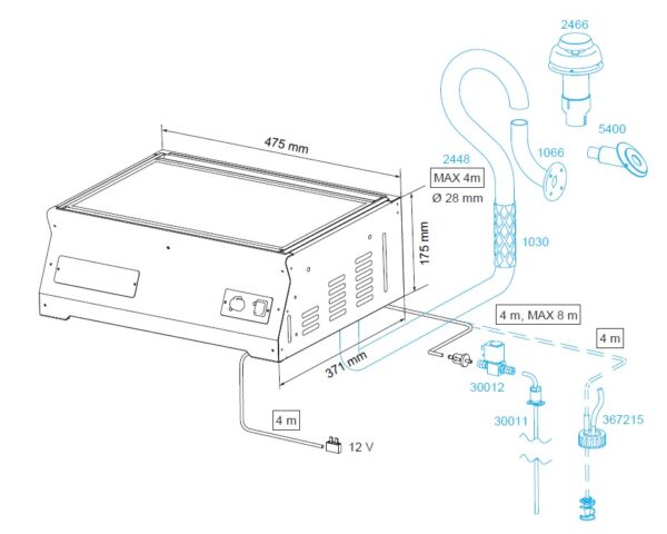 85DP Diesel Hob 1 wallas 85dp dimensions and accessories